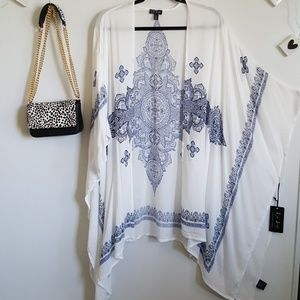 Lightweight summer White and blue kimono.